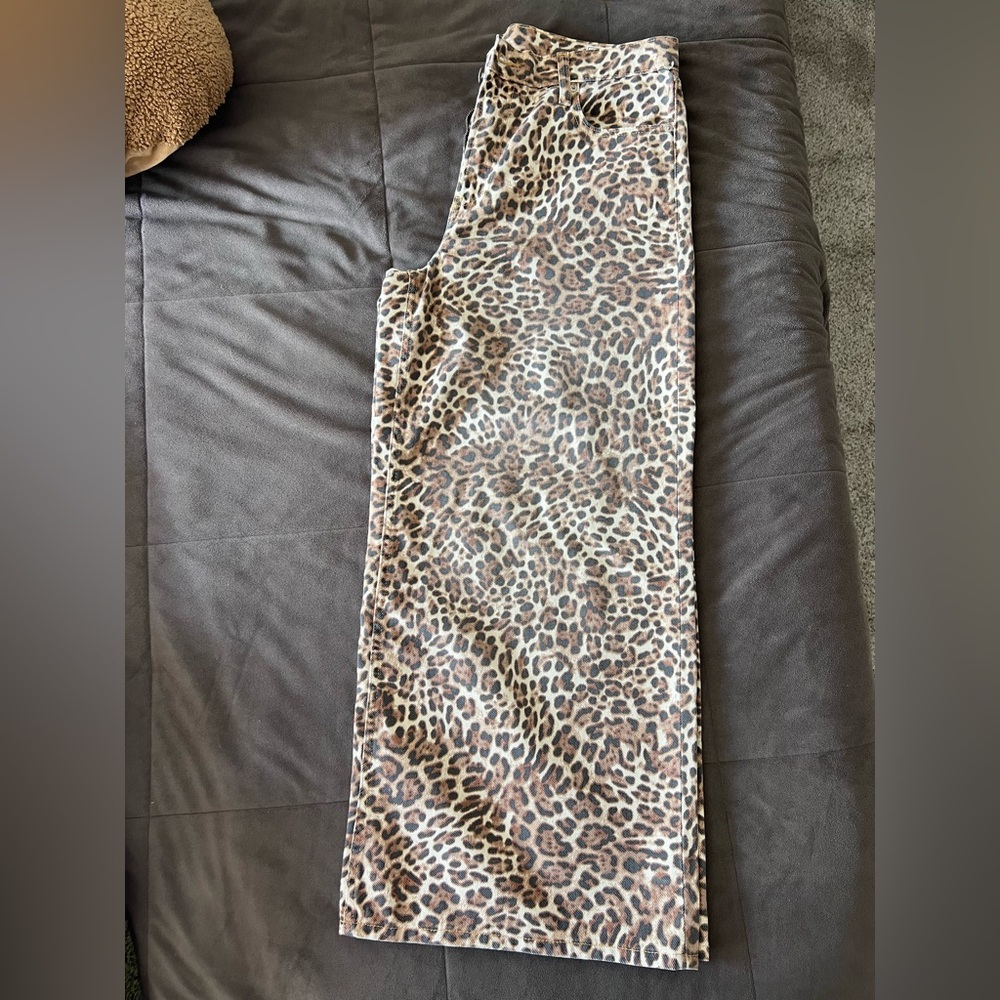 GAP Animal Print Baggy Mid Rise Jeans Pants 29Petite